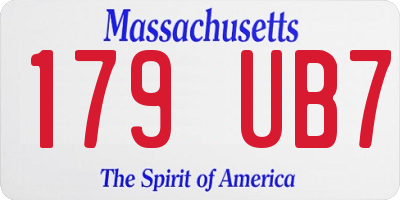 MA license plate 179UB7