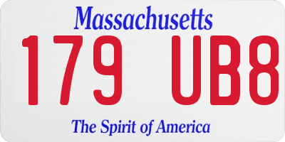 MA license plate 179UB8