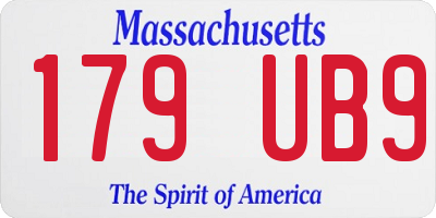 MA license plate 179UB9
