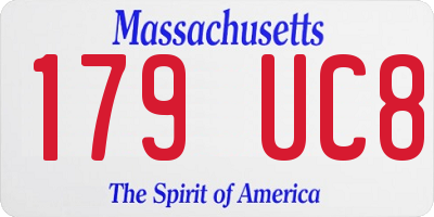 MA license plate 179UC8