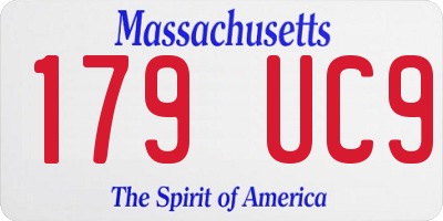 MA license plate 179UC9