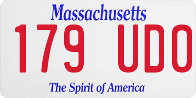 MA license plate 179UD0