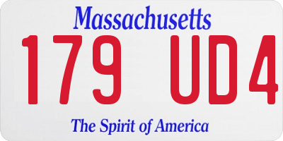 MA license plate 179UD4