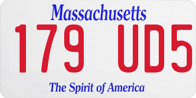 MA license plate 179UD5