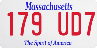 MA license plate 179UD7