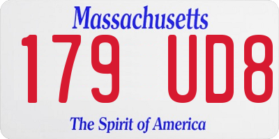MA license plate 179UD8