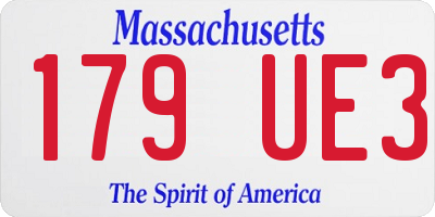 MA license plate 179UE3