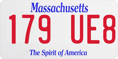 MA license plate 179UE8