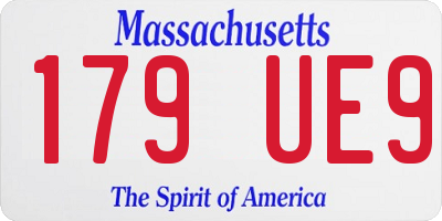 MA license plate 179UE9