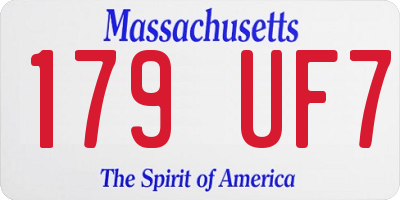 MA license plate 179UF7