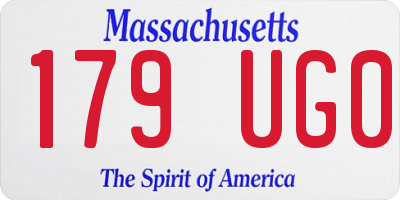 MA license plate 179UG0