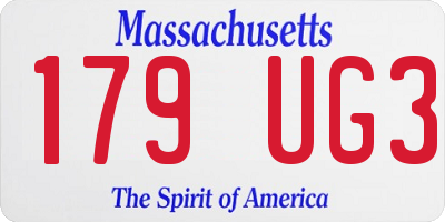 MA license plate 179UG3