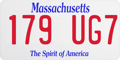 MA license plate 179UG7