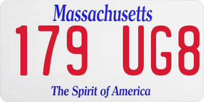 MA license plate 179UG8