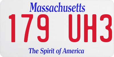 MA license plate 179UH3