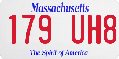 MA license plate 179UH8