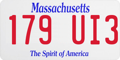 MA license plate 179UI3