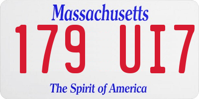 MA license plate 179UI7