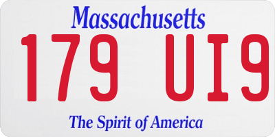 MA license plate 179UI9