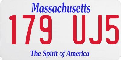 MA license plate 179UJ5