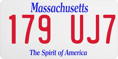 MA license plate 179UJ7