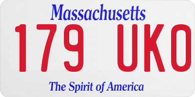MA license plate 179UK0