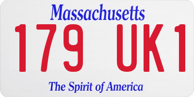 MA license plate 179UK1