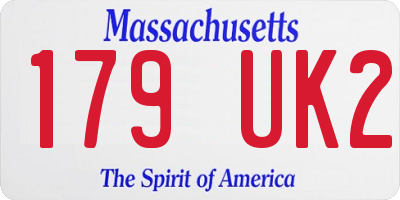MA license plate 179UK2