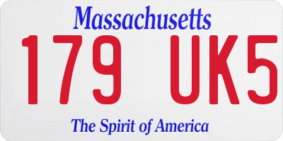 MA license plate 179UK5