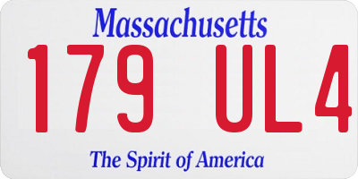 MA license plate 179UL4