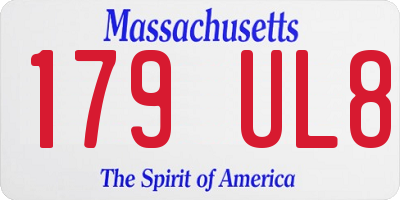 MA license plate 179UL8