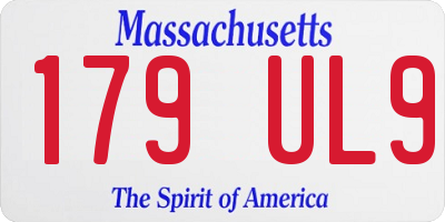 MA license plate 179UL9