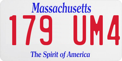 MA license plate 179UM4