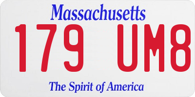 MA license plate 179UM8