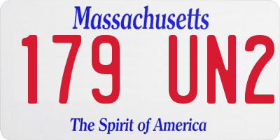 MA license plate 179UN2