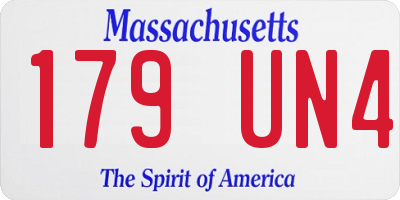 MA license plate 179UN4