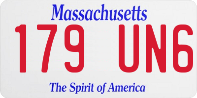 MA license plate 179UN6