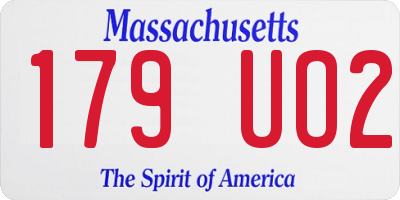 MA license plate 179UO2
