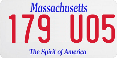 MA license plate 179UO5
