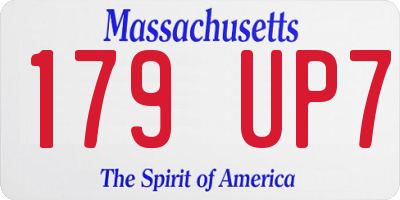 MA license plate 179UP7