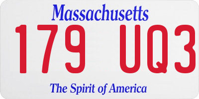MA license plate 179UQ3