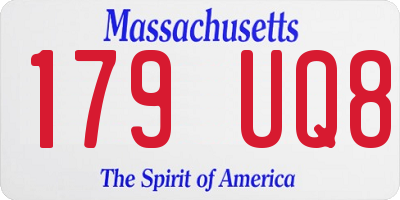 MA license plate 179UQ8