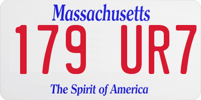MA license plate 179UR7