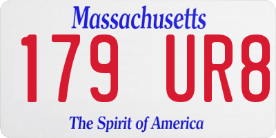 MA license plate 179UR8