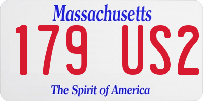 MA license plate 179US2