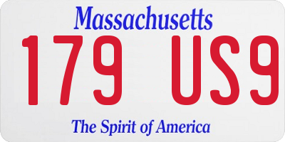 MA license plate 179US9