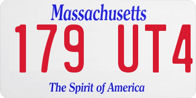 MA license plate 179UT4