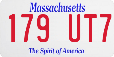 MA license plate 179UT7