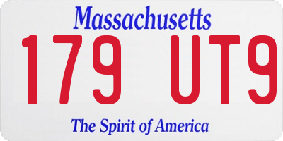 MA license plate 179UT9