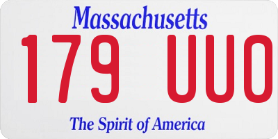 MA license plate 179UU0
